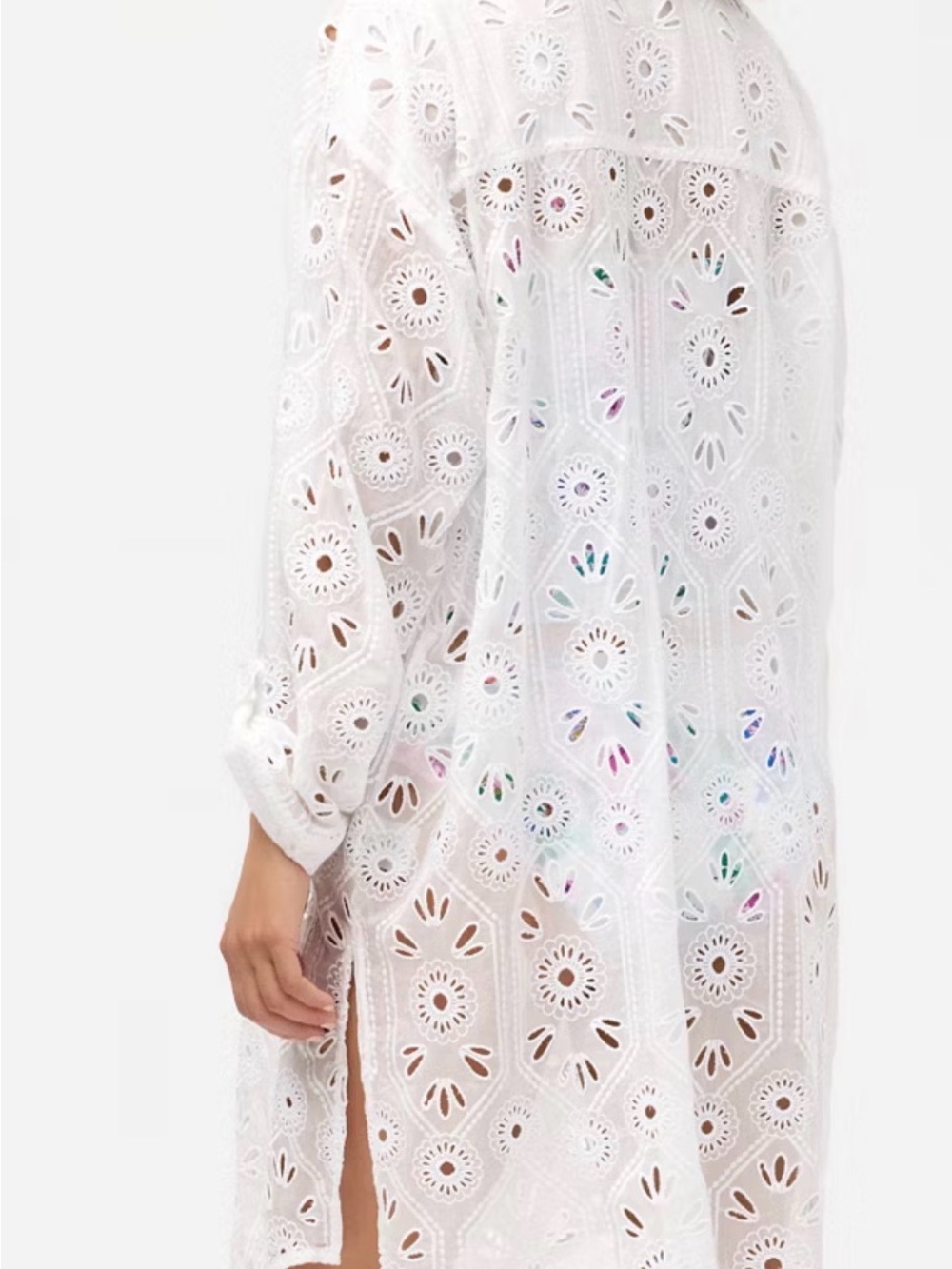JW White Eyelet Beach Cover-Up - Picture 3 of 3